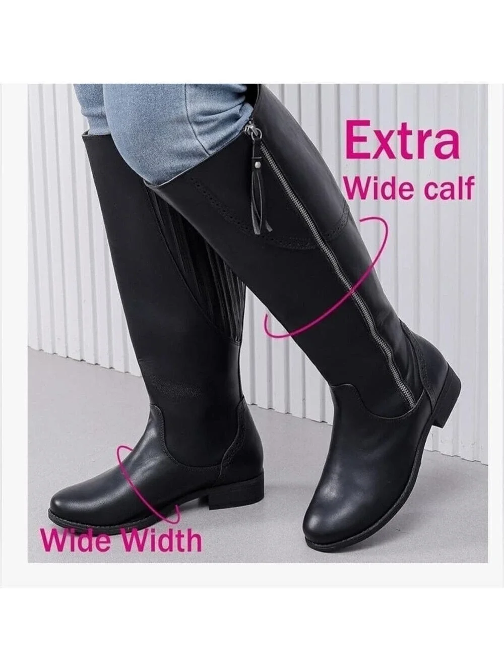 Black Knee High Boots Women's
